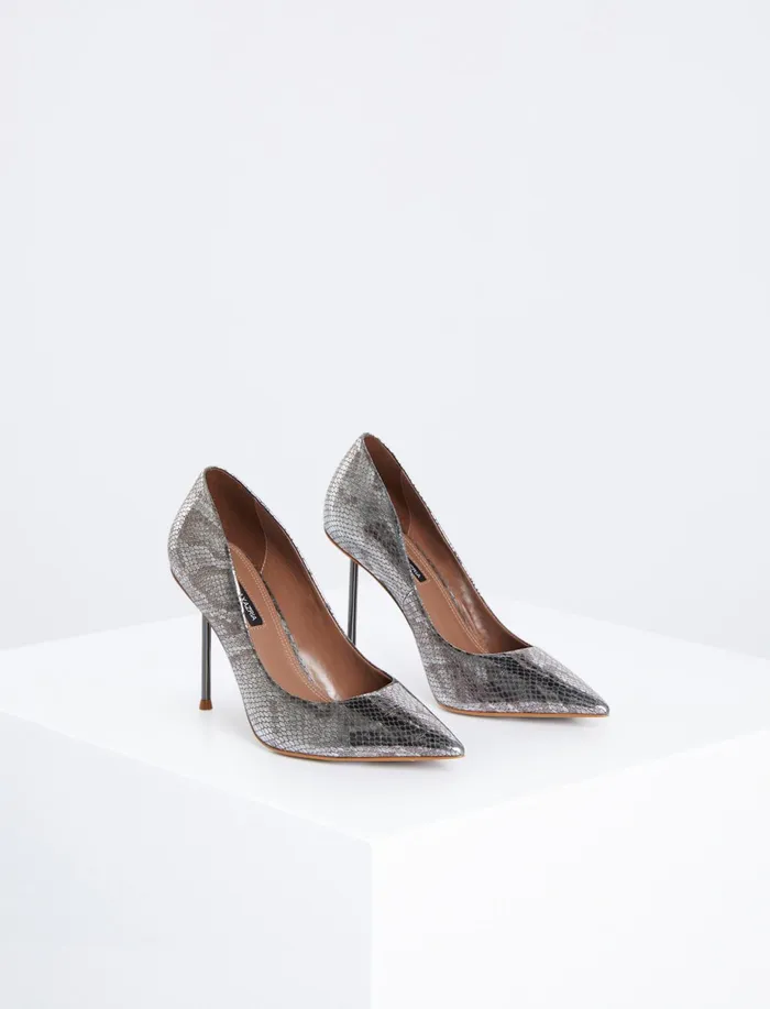 Women Shoes BCBG Marain Pump Heel Graphite Snake
