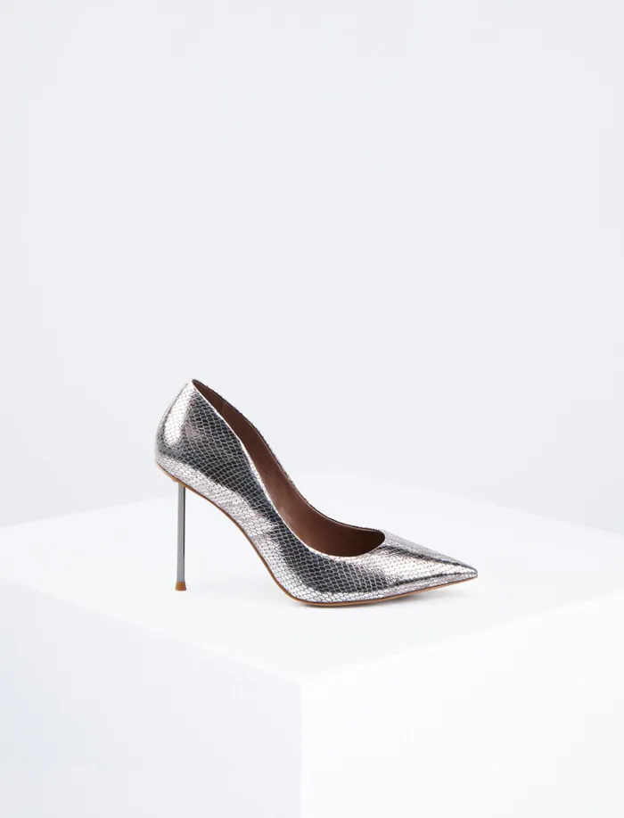 Women Shoes BCBG Marain Pump Heel Graphite Snake