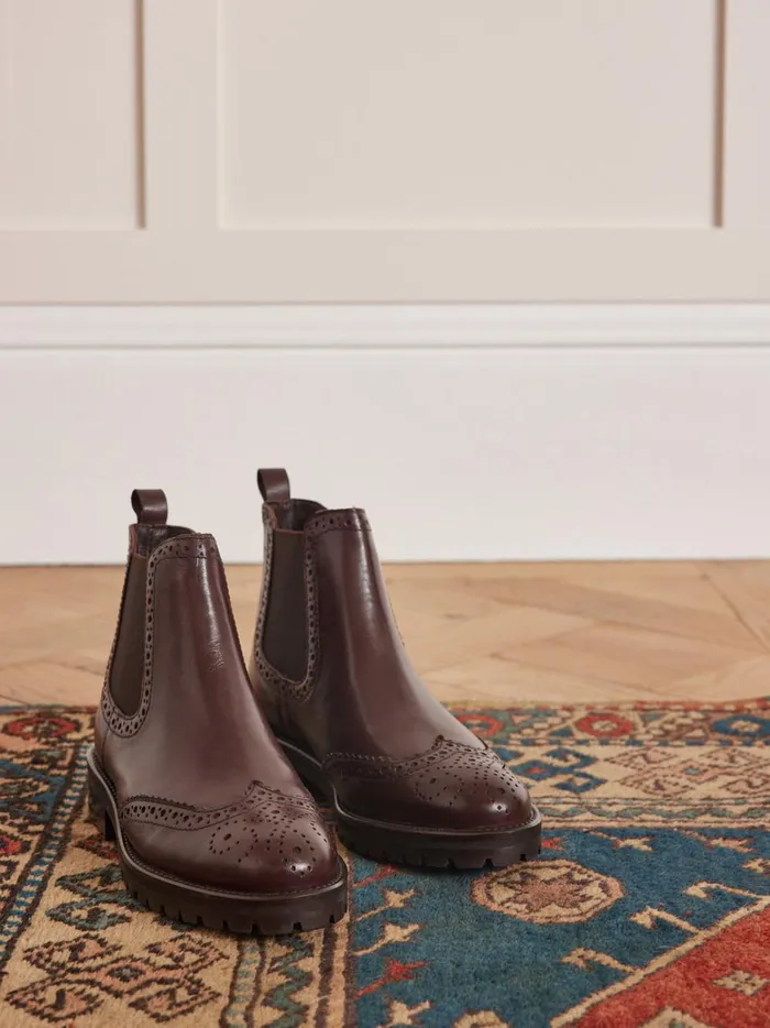 Women Shoes Cyrillus Chelsea Boots Marron Glace