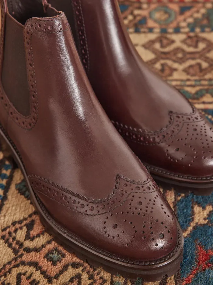 Women Shoes Cyrillus Chelsea Boots Marron Glace
