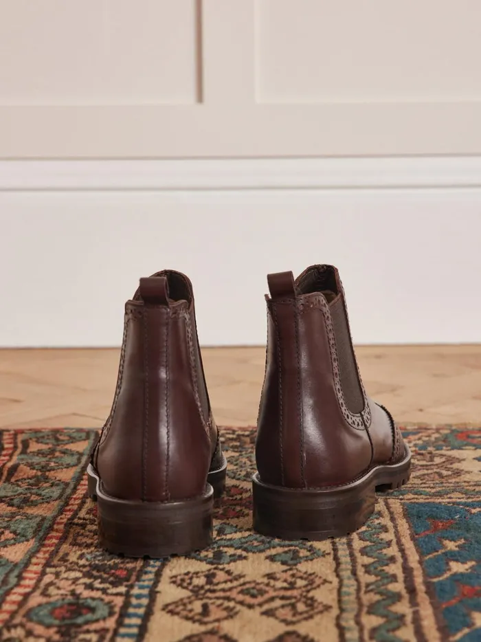 Women Shoes Cyrillus Chelsea Boots Marron Glace
