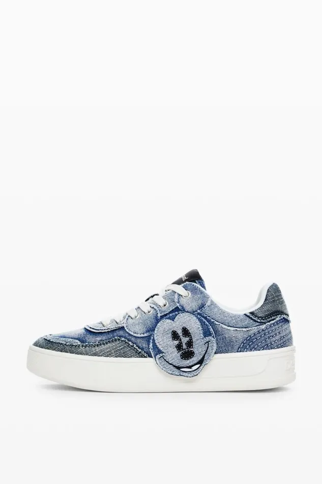 Women Shoes Desigual Mickey Mouse Denim Sneakers