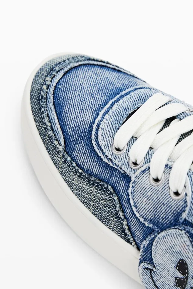 Women Shoes Desigual Mickey Mouse Denim Sneakers