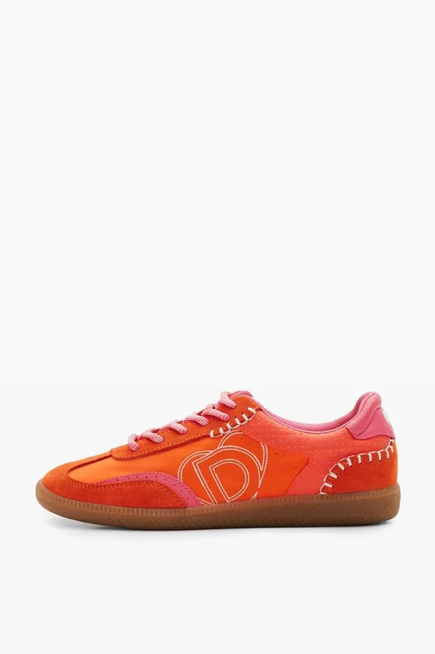 Women Shoes Desigual Retro Split Leather Sneakers