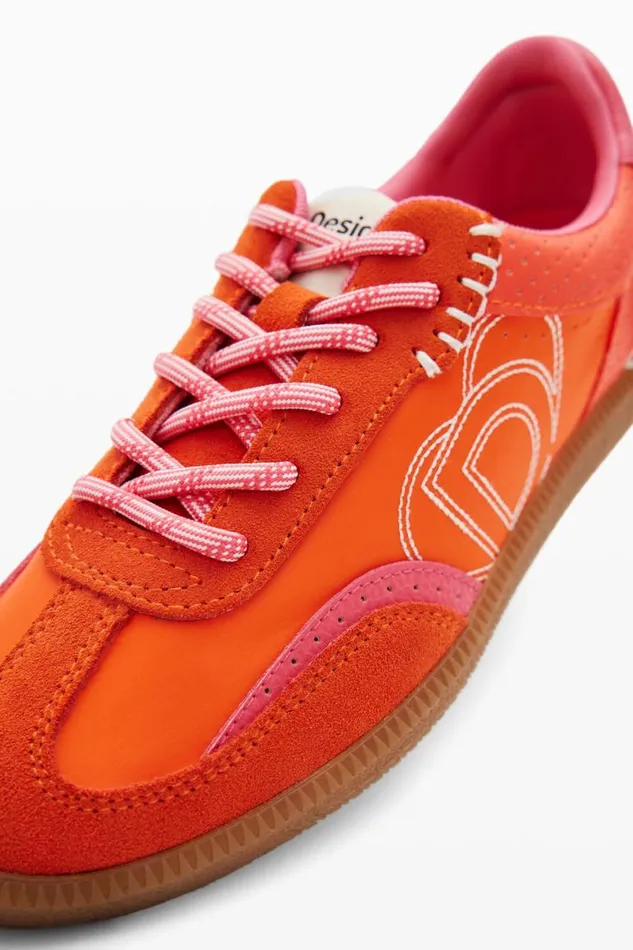 Women Shoes Desigual Retro Split Leather Sneakers