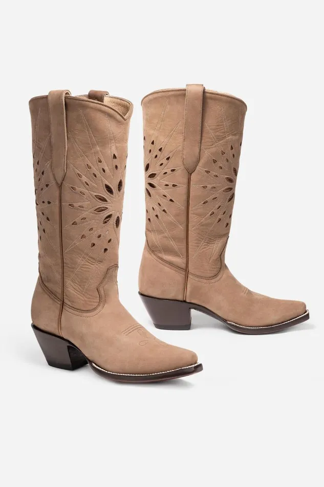 Women Shoes Johnny Was LOTUS COWBOY BOOT Taupe