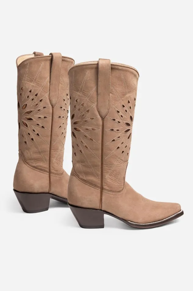 Women Shoes Johnny Was LOTUS COWBOY BOOT Taupe