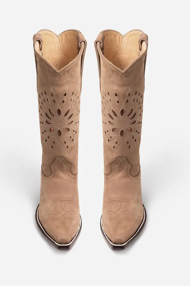 Women Shoes Johnny Was LOTUS COWBOY BOOT Taupe