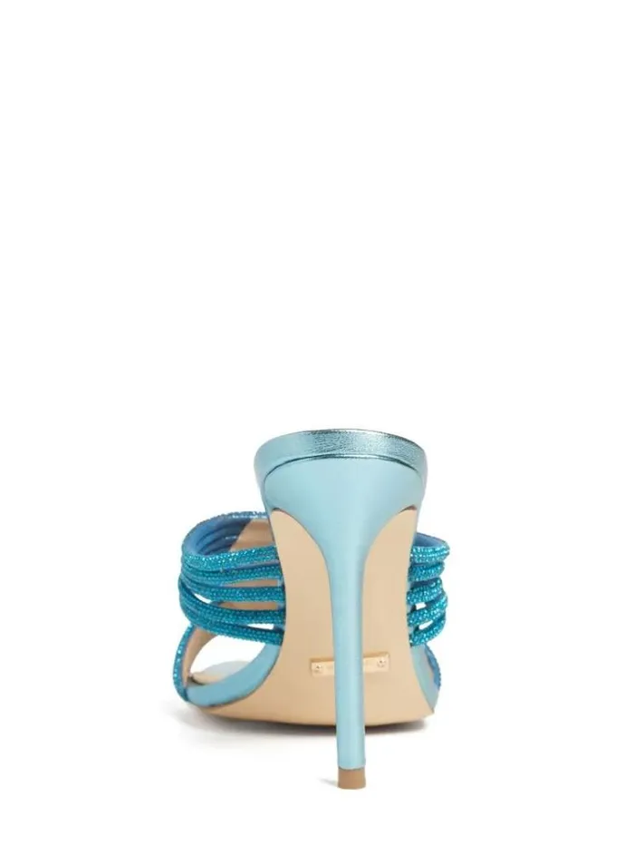 Women Shoes Marciano Rhinestone Strappy Heel Mid Blue