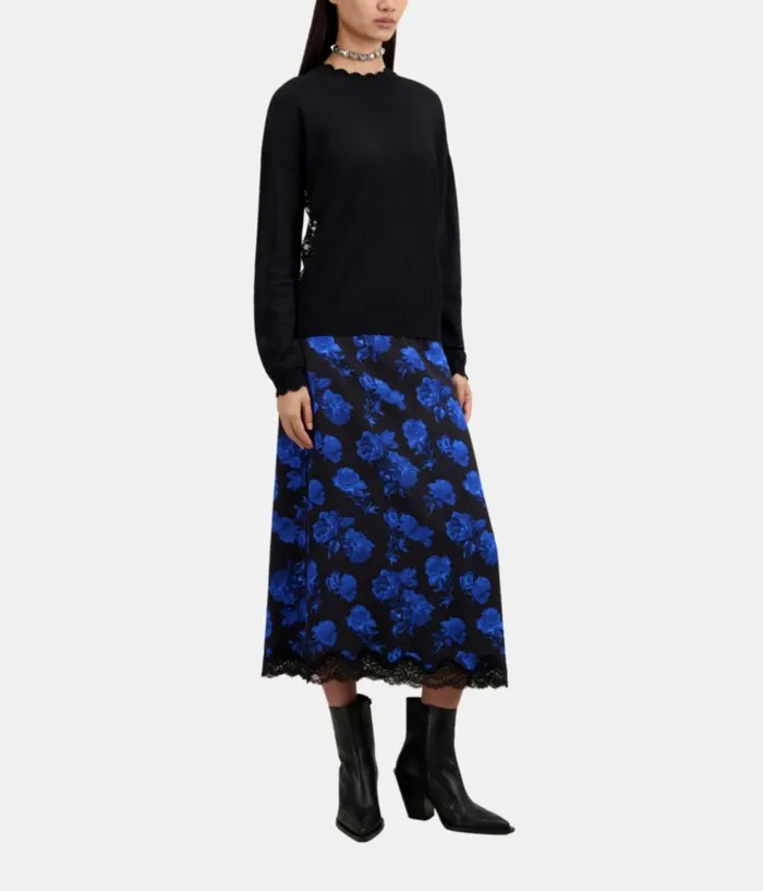 Women Shoes THE KOOPLES Black Leather Heeled Ankle Boots With Embroidery Women Shoes THE KOOPLES Black Leather Heeled Ankle Boots With Embroidery