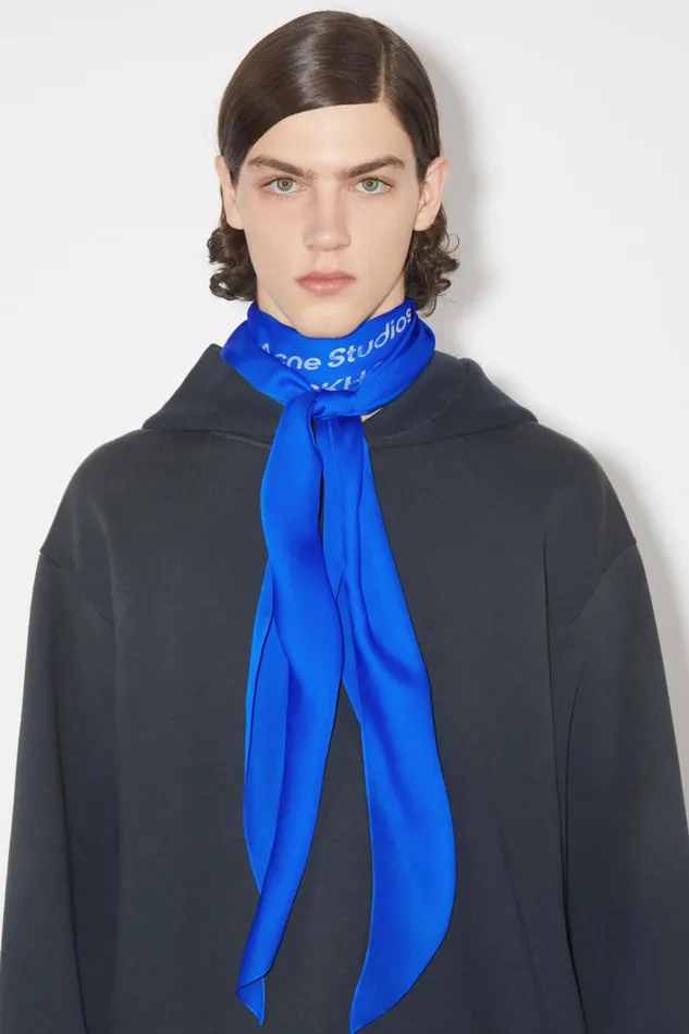 Women Silk Scarf Electric Blue Acne Studios Scarves