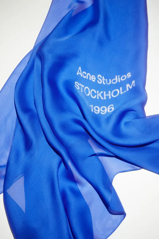 Women Silk Scarf Electric Blue Acne Studios Scarves