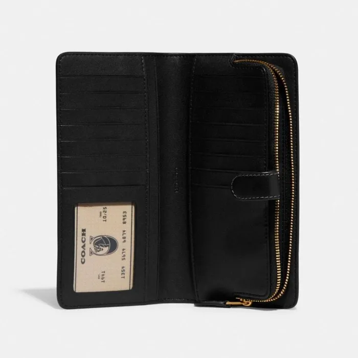 Women Skinny Wallet Brassblack Coach Large Wallets