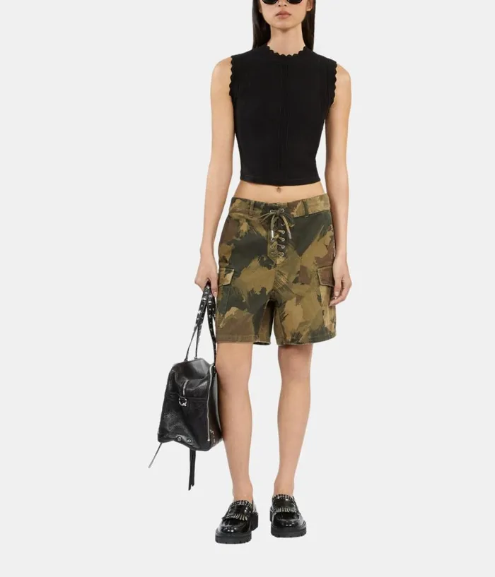 Women Skirts and Shorts THE KOOPLES Camouflage Denim Shorts