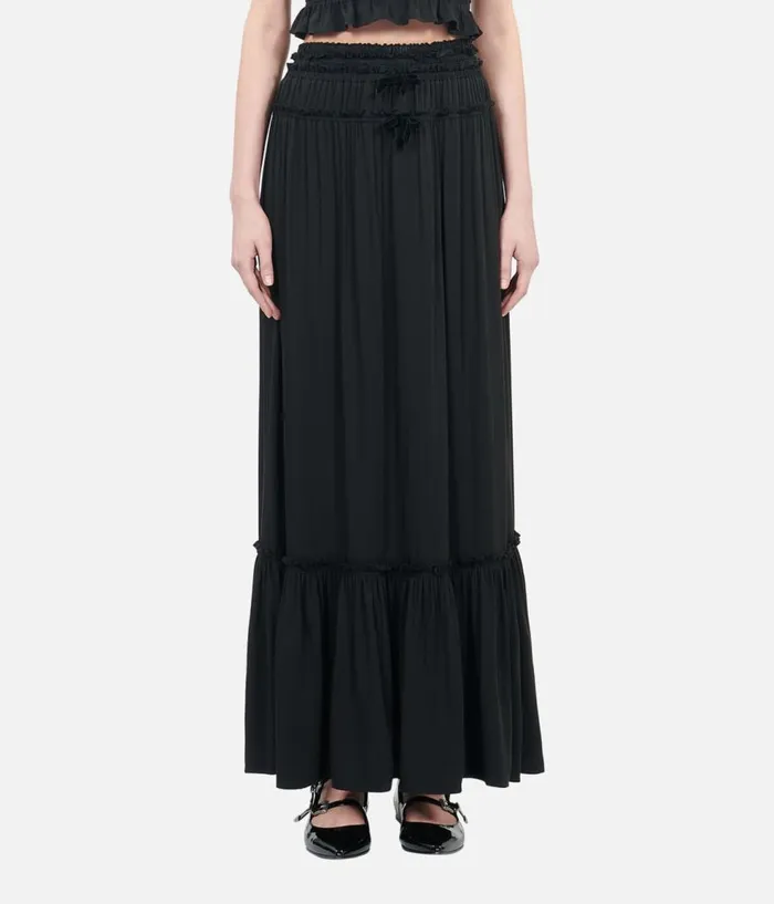 Women Skirts and Shorts THE KOOPLES Long Black Skirt With Bows