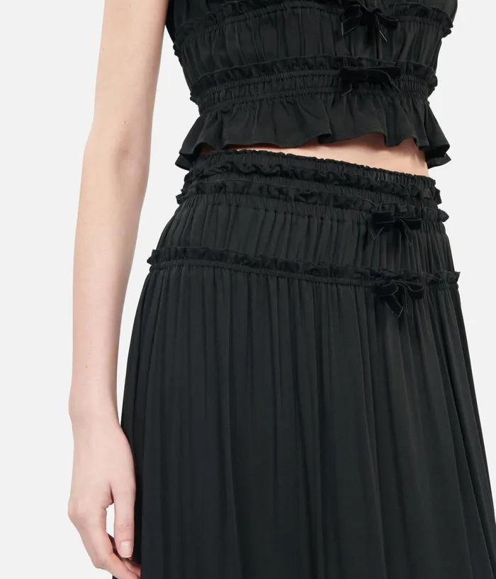 Women Skirts and Shorts THE KOOPLES Long Black Skirt With Bows