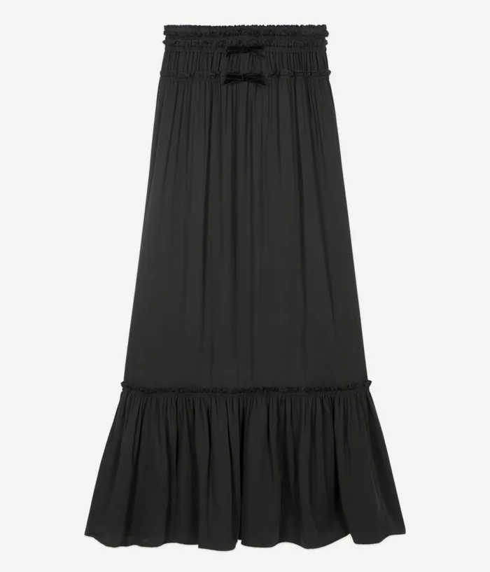 Women Skirts and Shorts THE KOOPLES Long Black Skirt With Bows