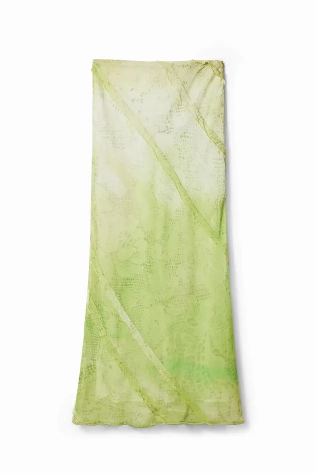 Women Skirts Desigual Floral Lace Midi Skirt
