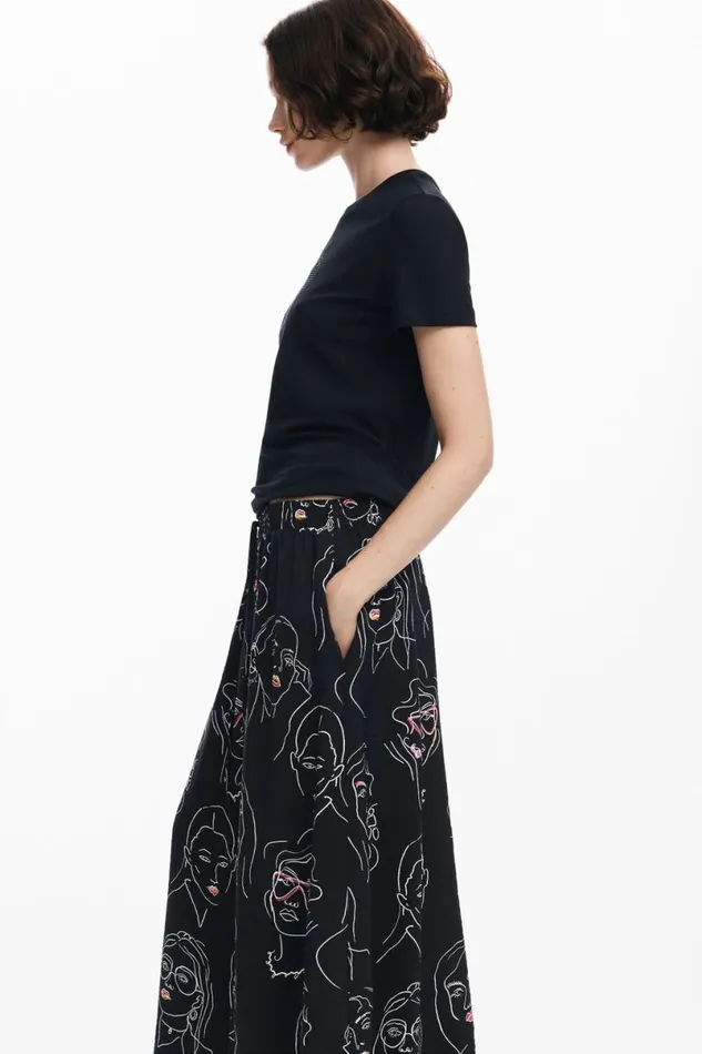 Women Skirts Desigual Long Skirt With Faces