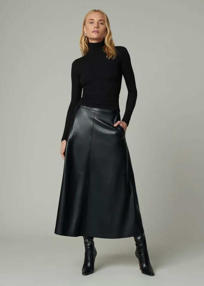 Women Skirts Joe039s Jeans THE TAVI VEGAN LEATHER SKIRT Black