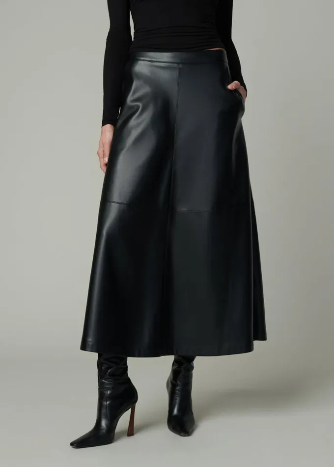 Women Skirts Joe039s Jeans THE TAVI VEGAN LEATHER SKIRT Black