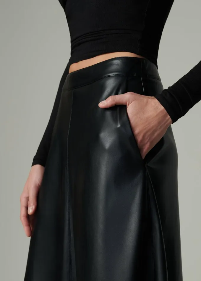 Women Skirts Joe039s Jeans THE TAVI VEGAN LEATHER SKIRT Black