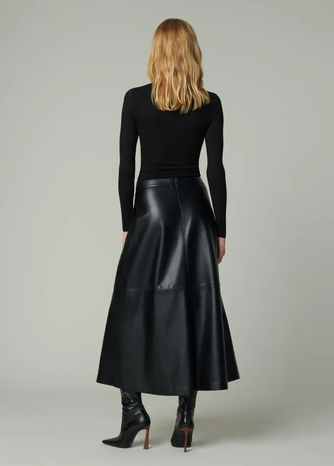 Women Skirts Joe039s Jeans THE TAVI VEGAN LEATHER SKIRT Black