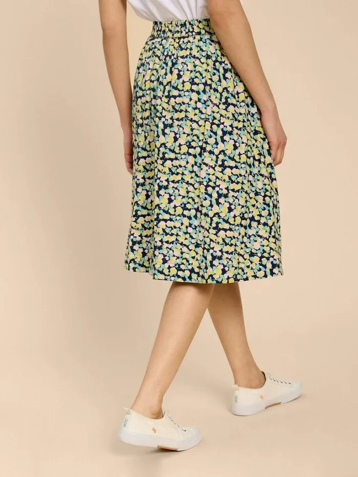 Women SKIRTS White Stuff Sarah Eco Vero Knee Skirt Navy Print Women SKIRTS White Stuff Sarah Eco Vero Knee Skirt Navy Print
