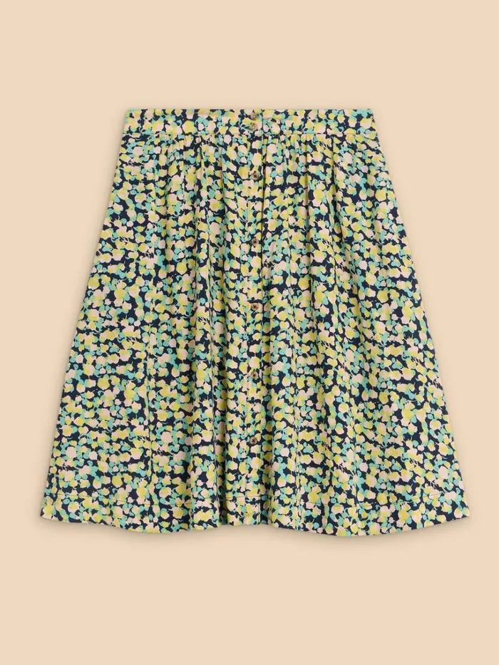 Women SKIRTS White Stuff Sarah Eco Vero Knee Skirt Navy Print Women SKIRTS White Stuff Sarah Eco Vero Knee Skirt Navy Print