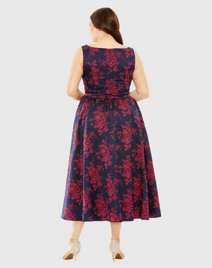 Women Sleeveless Floral Embroidered Dress Midnight Multi Plus Size Dresses Mac Duggal Women Sleeveless Floral Embroidered Dress Midnight Multi Plus Size Dresses Mac Duggal