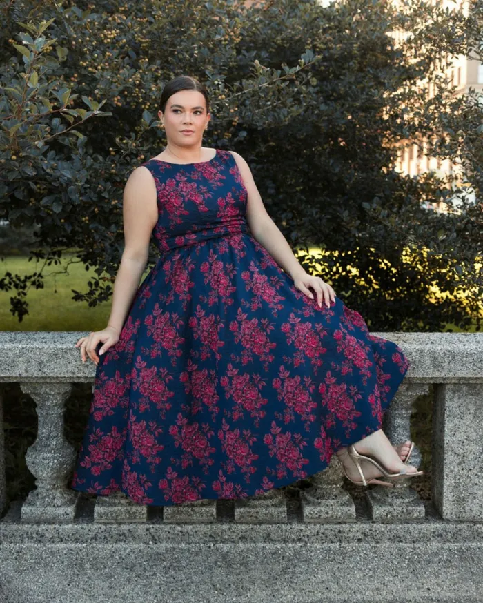 Women Sleeveless Floral Embroidered Dress Midnight Multi Plus Size Dresses Mac Duggal Women Sleeveless Floral Embroidered Dress Midnight Multi Plus Size Dresses Mac Duggal