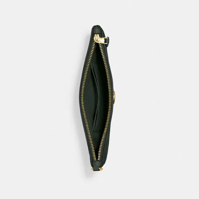 Women Small Wristlet Brassamazon Green Coach Wristlets