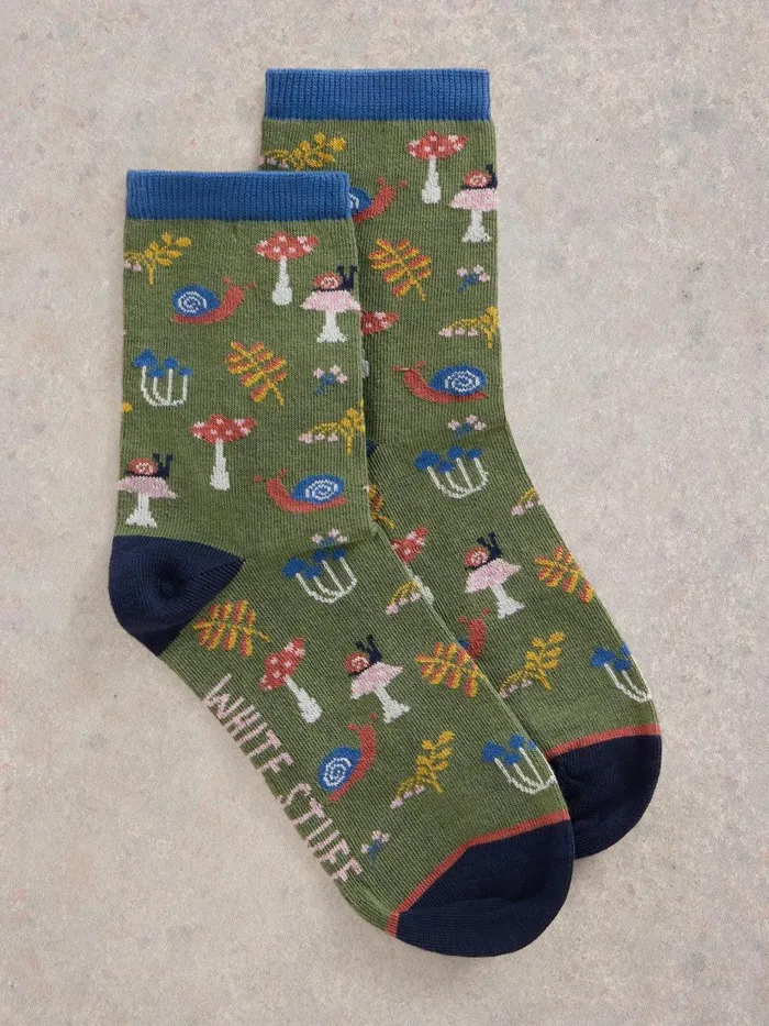 Women SOCKS White Stuff Woodland Ankle Sock Khaki Green Women SOCKS White Stuff Woodland Ankle Sock Khaki Green