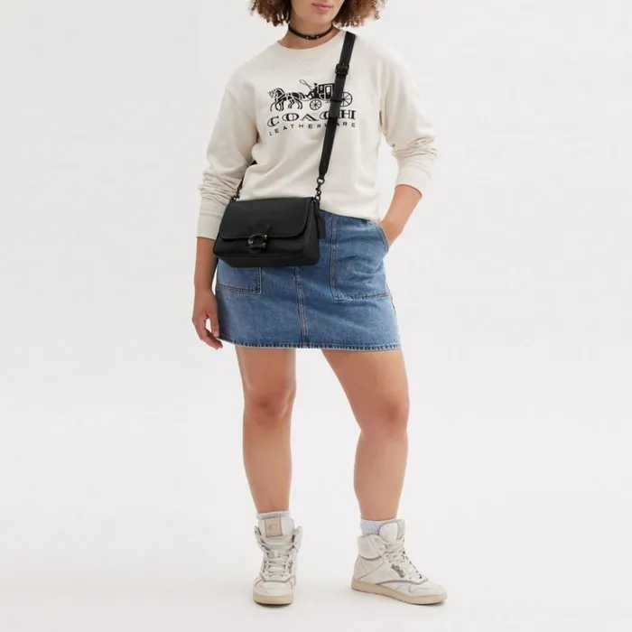 Women Soft Tabby Shoulder Bag Pewterblack Coach Shoulder Bags and Hobos