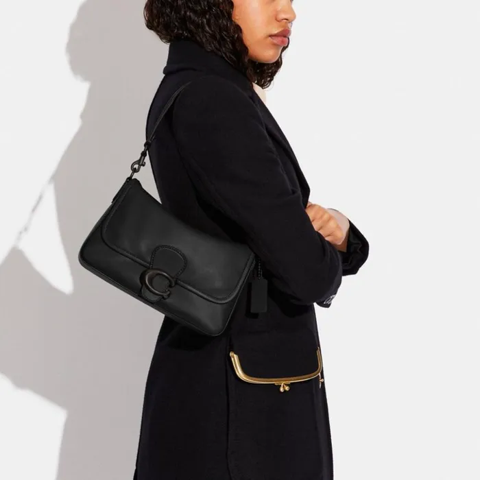 Women Soft Tabby Shoulder Bag Pewterblack Coach Shoulder Bags and Hobos