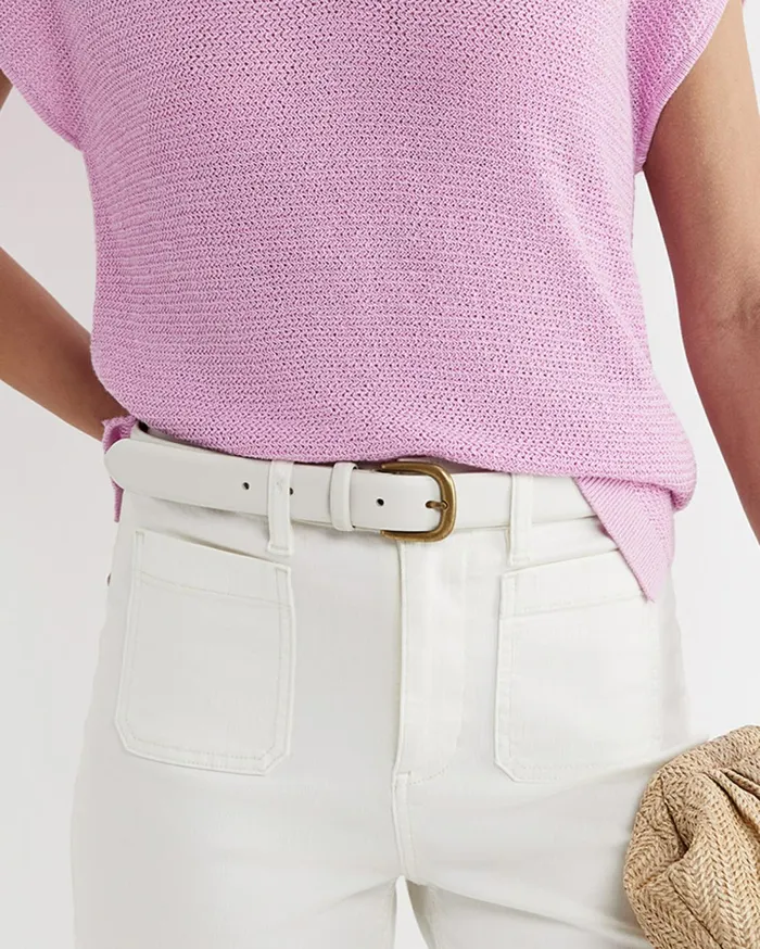 Women Sportscraft Belts Lara Buckle Leather Belt Ivory