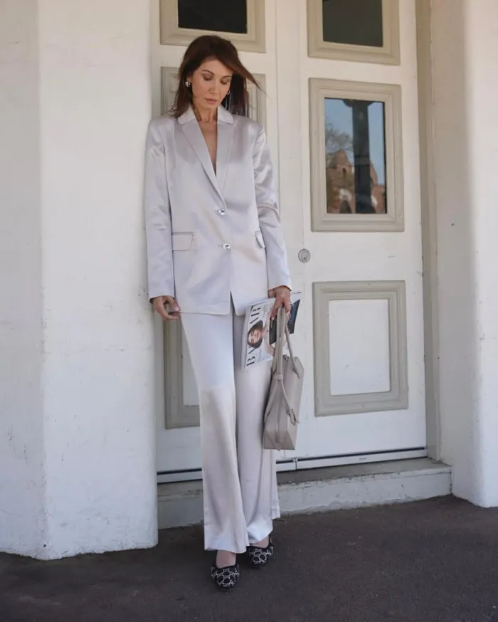 Women Sportscraft Blazers Harlow Sateen Blazer Pearl
