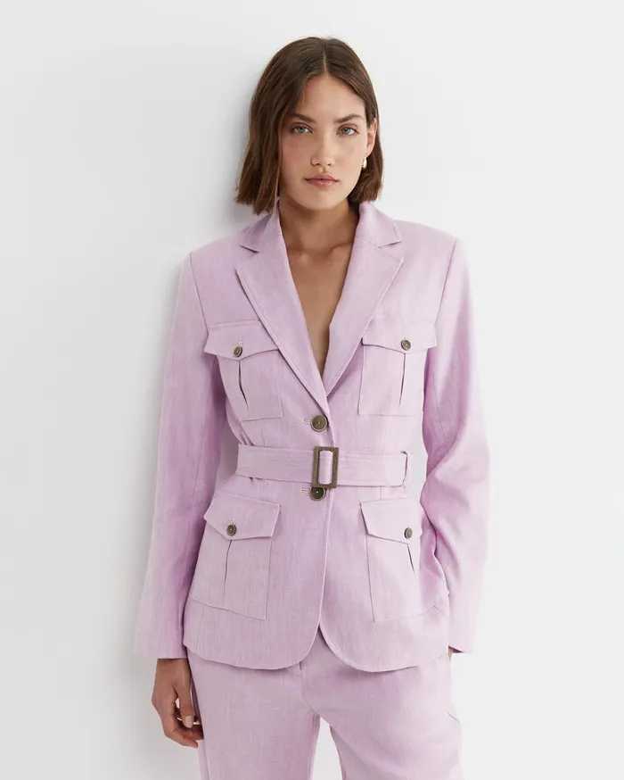 Women Sportscraft Blazers Lena Linen Jacket Orchid