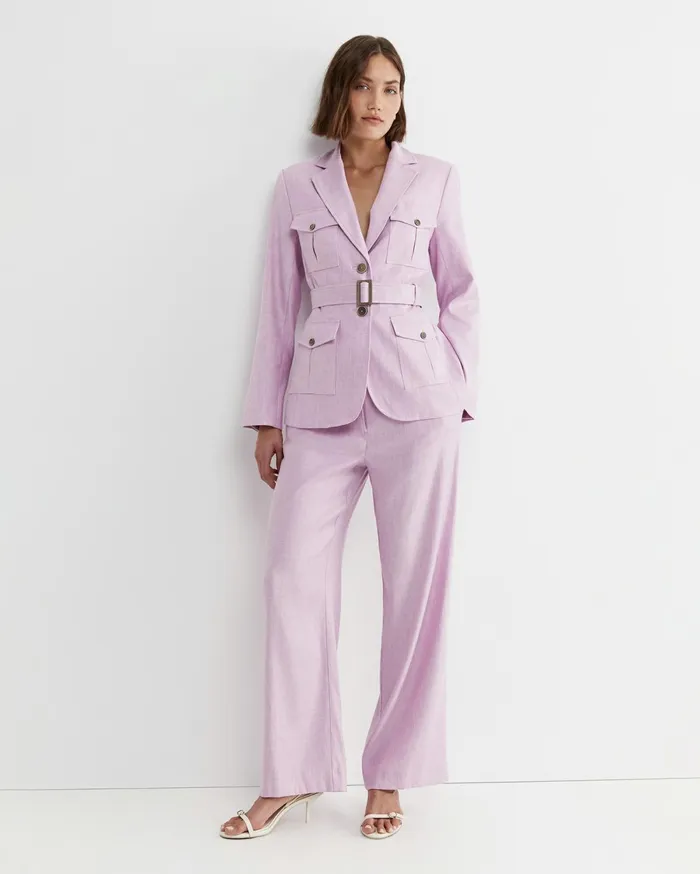 Women Sportscraft Blazers Lena Linen Jacket Orchid