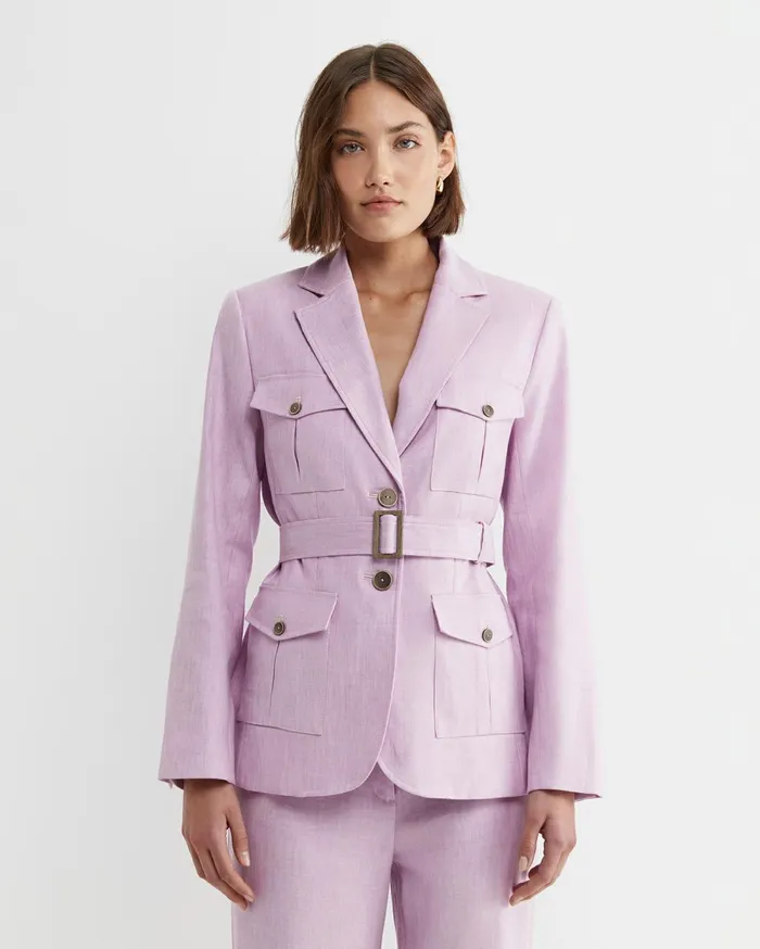 Women Sportscraft Blazers Lena Linen Jacket Orchid