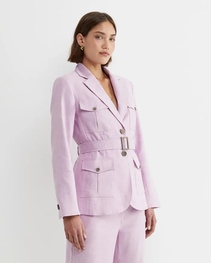 Women Sportscraft Blazers Lena Linen Jacket Orchid