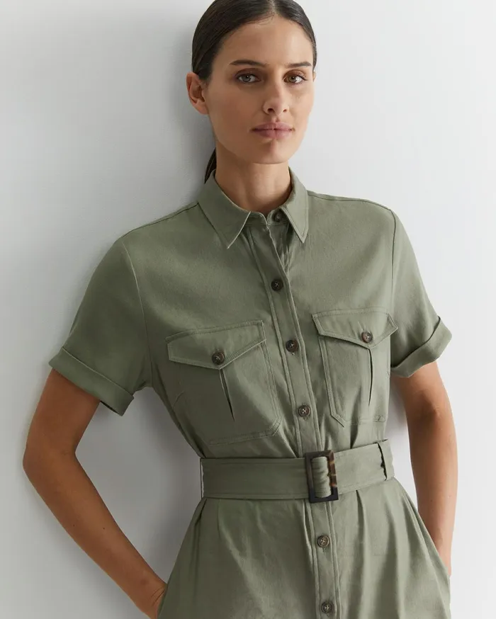 Women Sportscraft Dresses Rosa Belted Shirt Dress Khaki