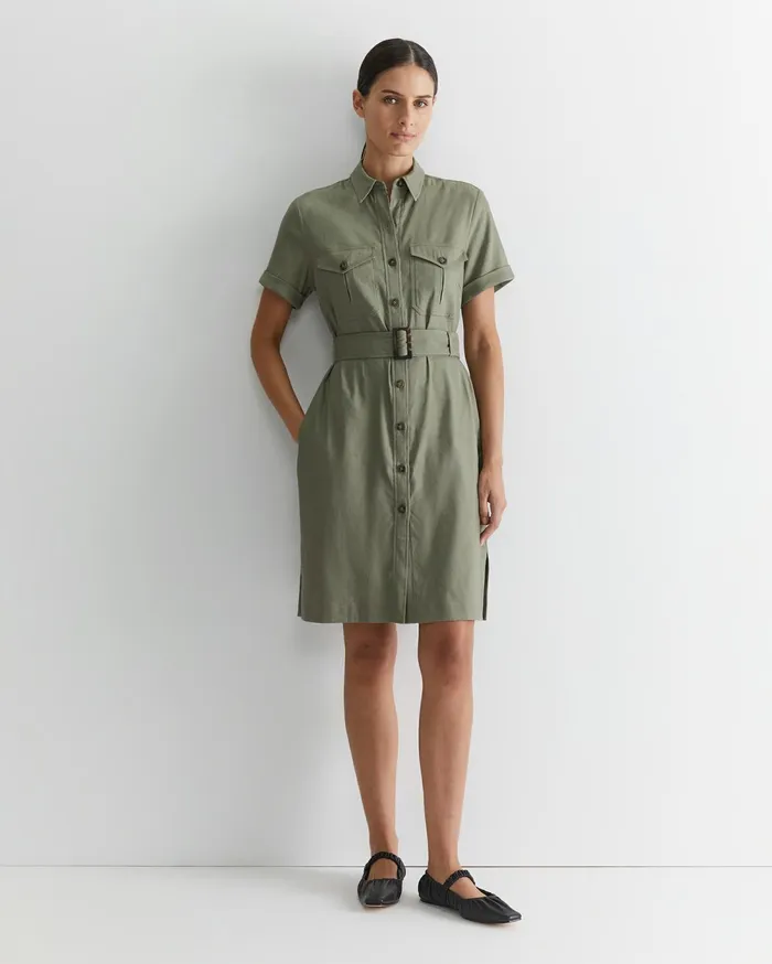 Women Sportscraft Dresses Rosa Belted Shirt Dress Khaki