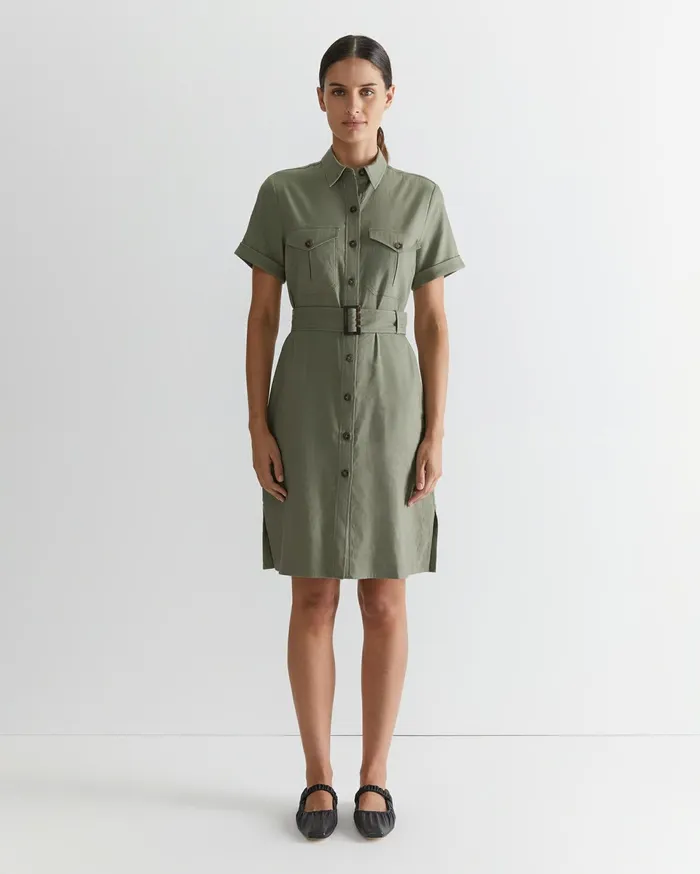 Women Sportscraft Dresses Rosa Belted Shirt Dress Khaki