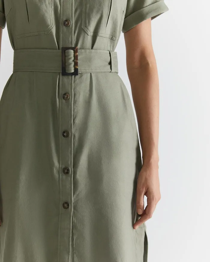 Women Sportscraft Dresses Rosa Belted Shirt Dress Khaki