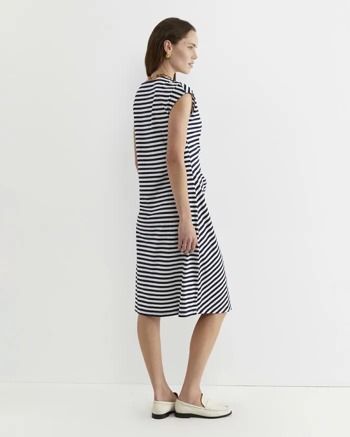 Women Sportscraft Dresses Tie Mercerised Cotton Jersey Dress Whitenavy