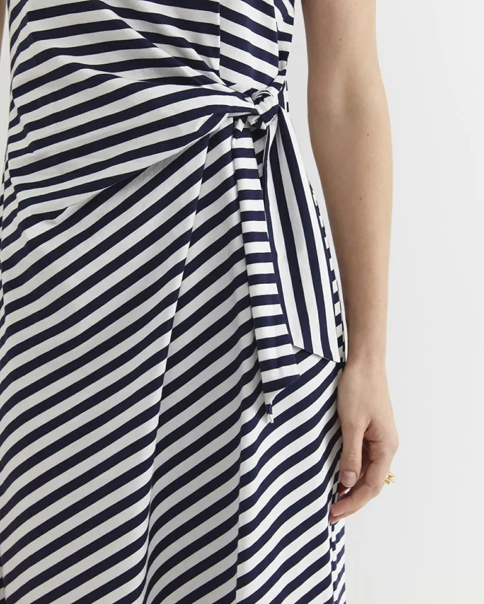 Women Sportscraft Dresses Tie Mercerised Cotton Jersey Dress Whitenavy