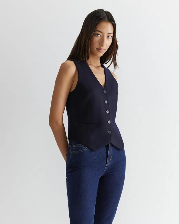 Women Sportscraft Jackets and Vests Frankie Twill Vest Navy