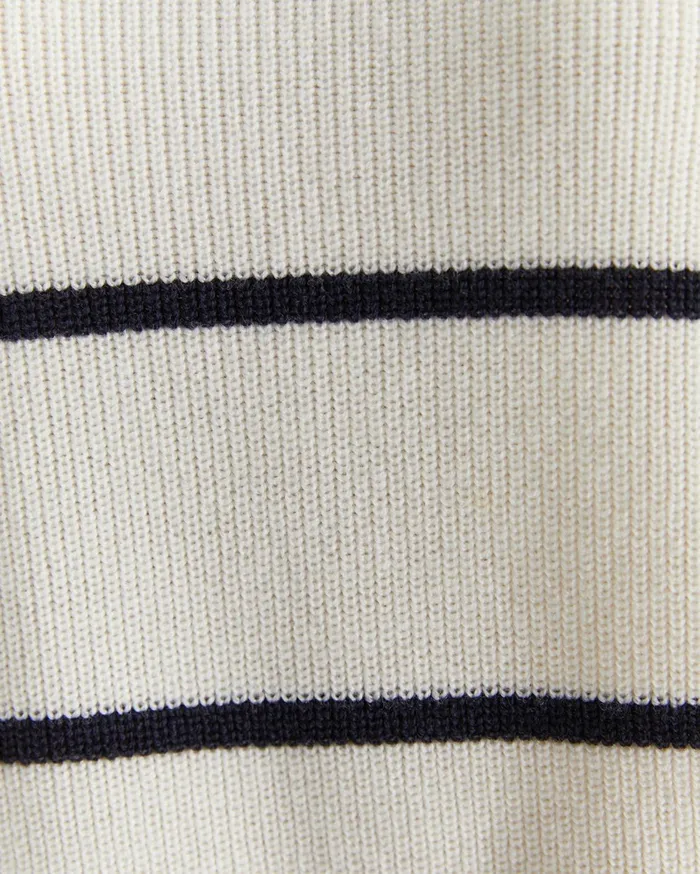 Women Sportscraft Knits and Cardigans Merino Stripe Button Knit Whitenavy