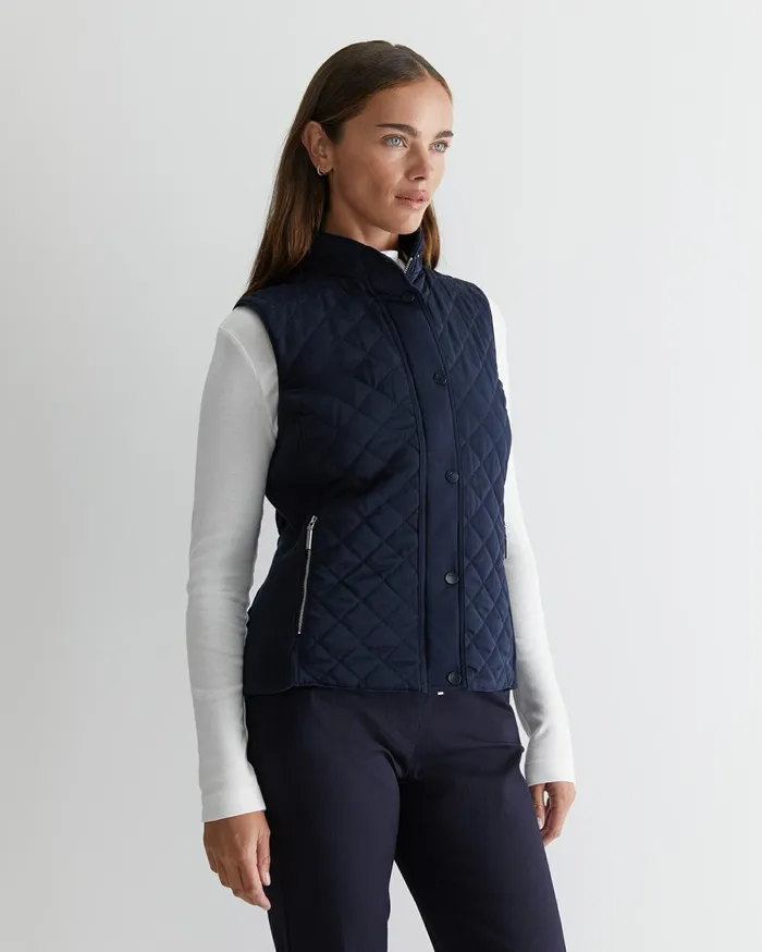 Women Sportscraft Knits and Cardigans Vera Quilted Vest Navy